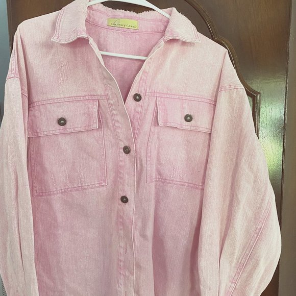 (m) Pink Denim Jacket- Lizard Thicket/HowVery.Loved- New with Tags. - Picture 1 of 6